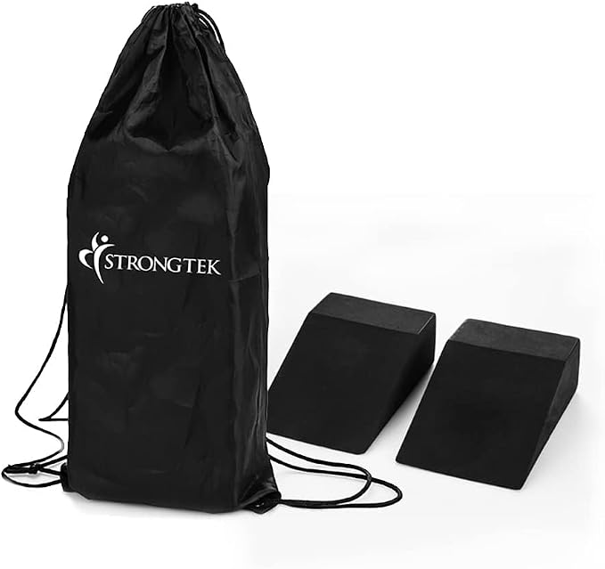 StrongTek Balance & Support Kit – 2 Foam Pads + Yoga Wedge Blocks for Rehab, Squats, and Stability