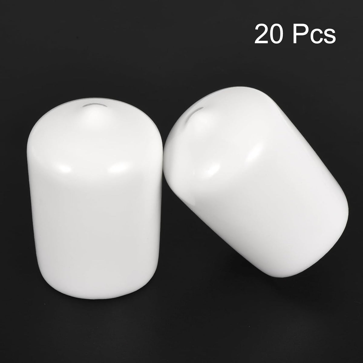 uxcell 20pcs Rubber End Caps 20mm ID Vinyl Round End Cap Cover Screw Thread Protectors White