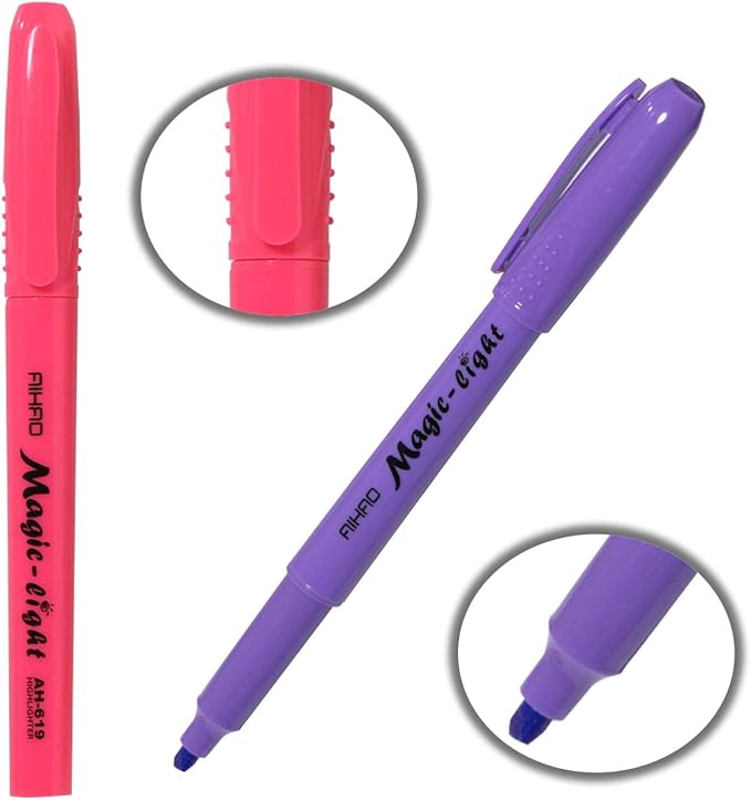 AIHAO Highlighters Assorted Colors, Chisel Tip Highlighter Pens, Pocket-Style, Assorted Ink Colors, 24 Pack