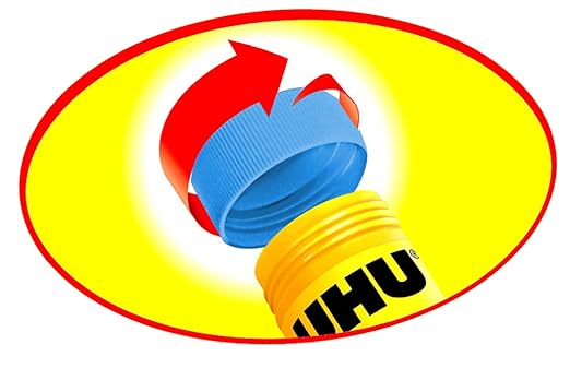 UHU Colored Glue Stick, 0.74oz Blue, rubs on Blue & Dries Clear, Washable, Solvent Free, Screw on Cap, Pack of 24
