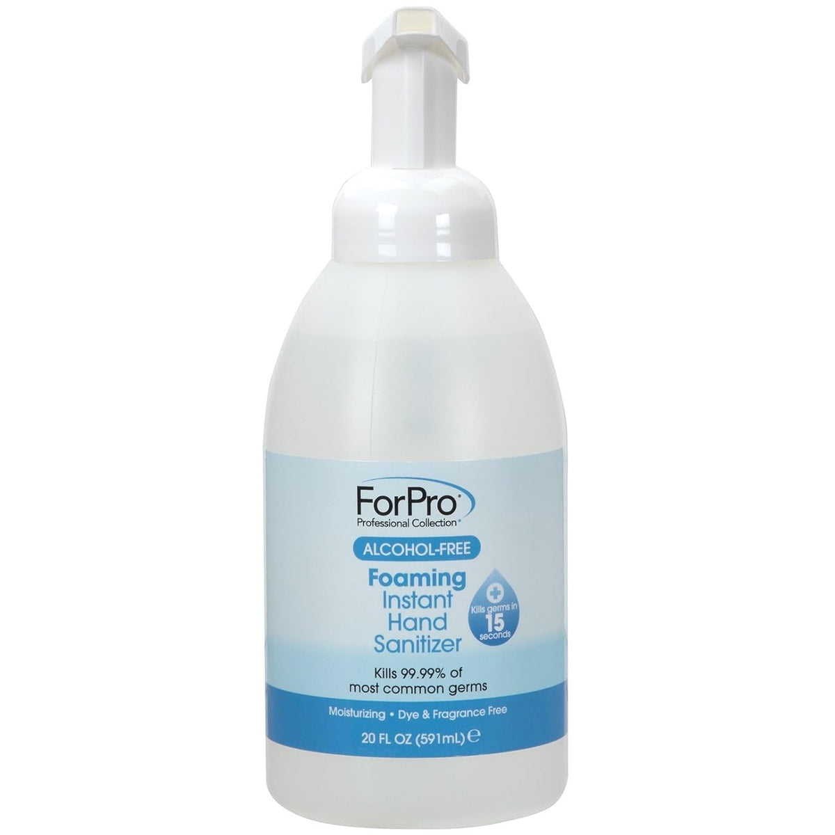 ForPro Professional Collection Alcohol-Free Foaming Instant Hand Sanitizer, Moisturizing, Dye and Fragrance Free Sanitizer, 20 Fl Oz