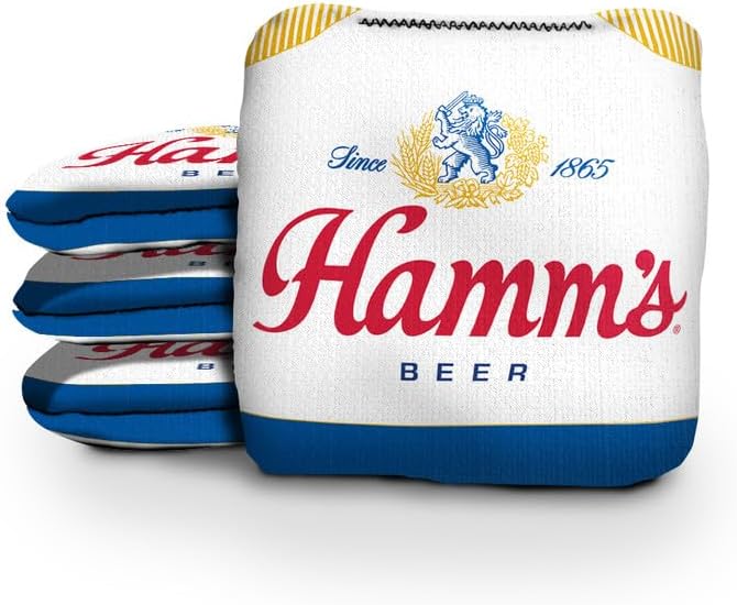 Slick Woody's Official Brand Beer + American Flag Cornhole Bags – Resin-Filled Tournament Performance with Dual Sided Professional Use Fabric- Set of 8