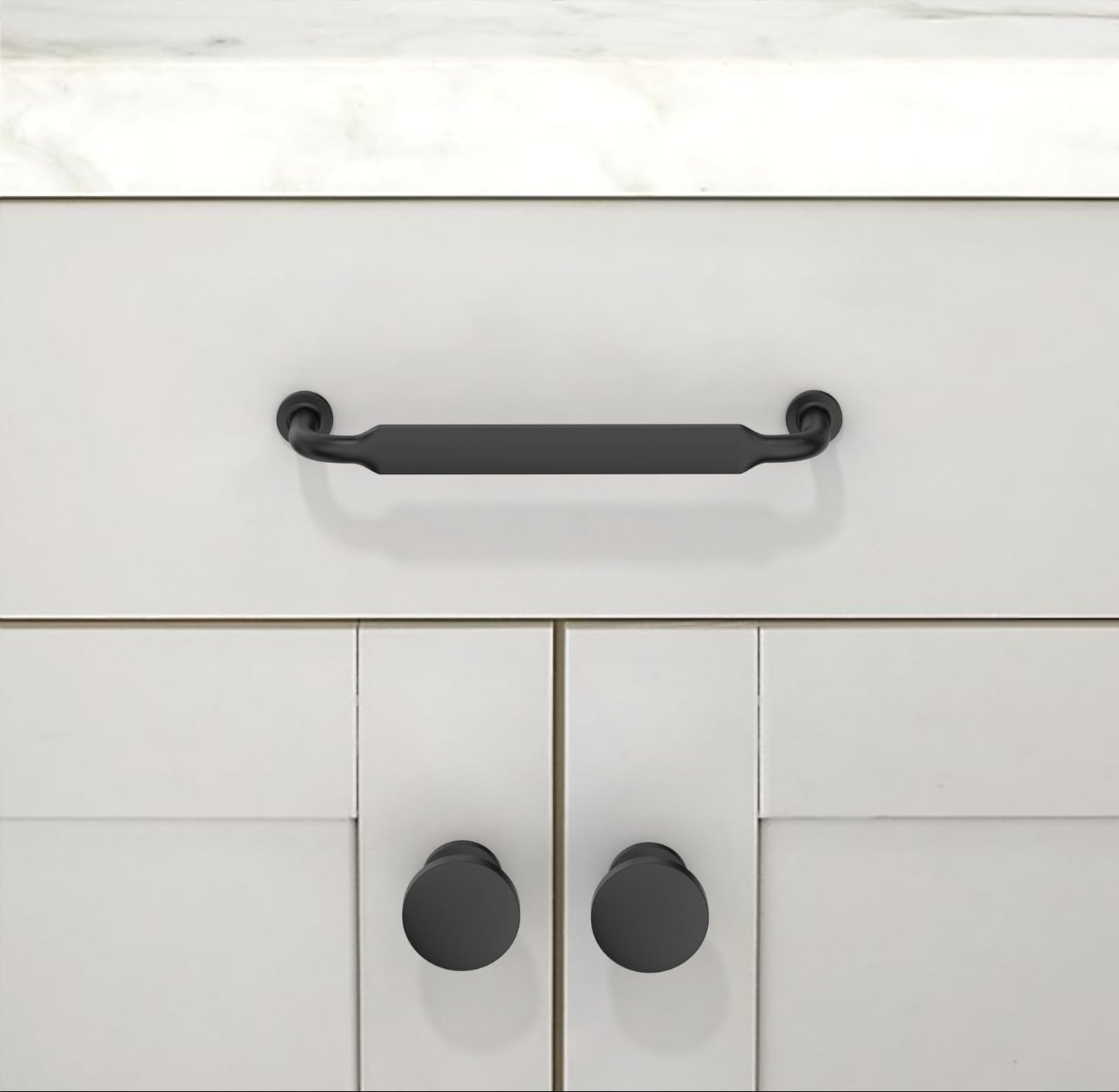 Asimerdeco 10 Pack Matte Black Cabinet Knobs 1-1/5 Inch(30mm) Single Hole Cabinet Pulls Round Kitchen Cabinet Knobs Drawer Knobs