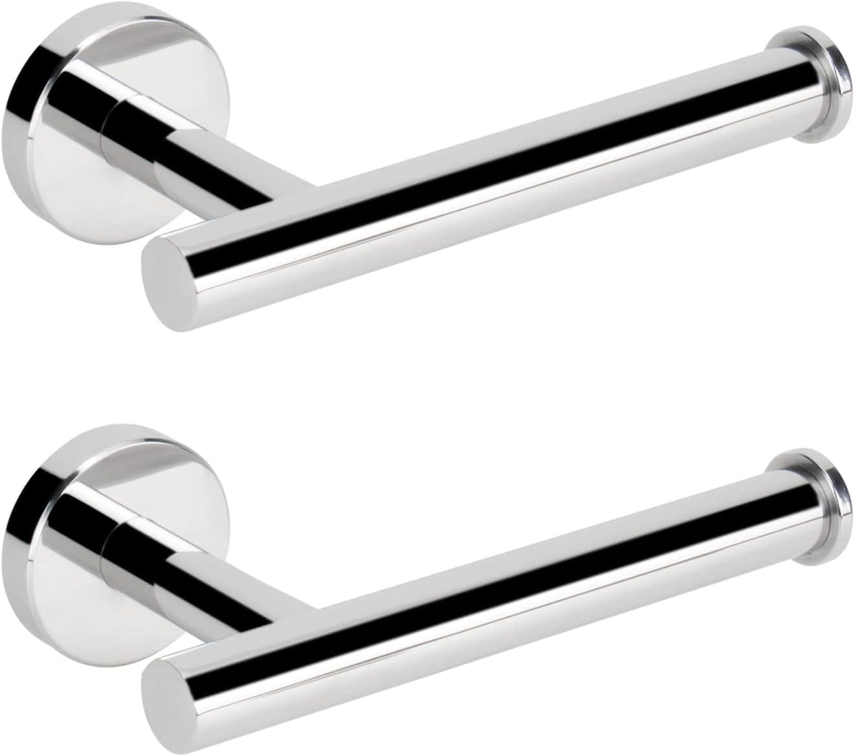 NearMoon Bathroom Toilet Paper Holder, Premium SUS304 Stainless Steel Rustproof Wall Mounted Toilet Roll Holder for Bathroom, Kitchen (2 Pack, Chrome Finish)