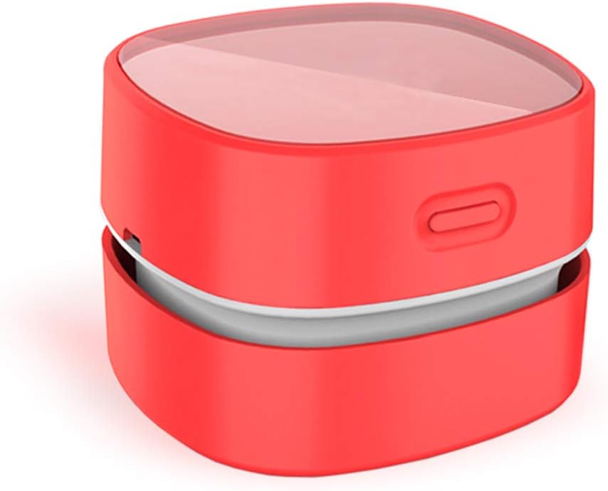 ODISTAR Desktop Vacuum Cleaner,Mini Table dust Sweeper Energy Saving,High Endurance up to 400 mins,Cordless&360º Rotatable for Cleaning Hairs,Crumbs,Computer Keyboard of Kids Gift(Red Charging)