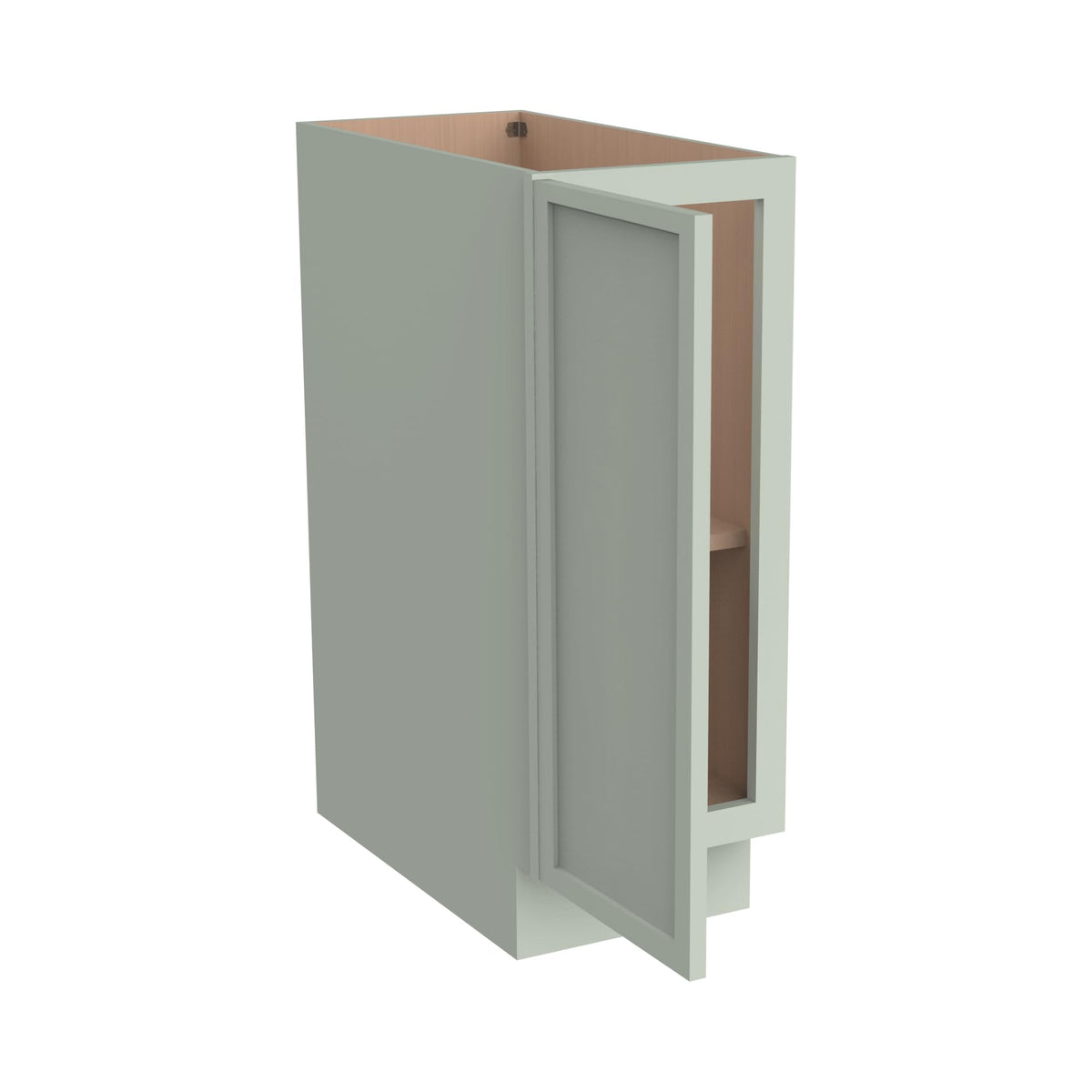 RTA Solid Wood Frame Full Height Door Base Cabinet - 1 Door and 1 Shelf,Kitchen Storage Cabinet, Entryway Cabinet, Suitable Kitchen, Living Room, Entryway, and Office(Jade Green 12”W×21”D×34.5”H)