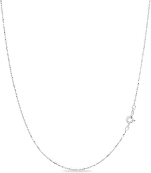 KEZEF 18k Gold Over Sterling Silver 1mm Box Chain Necklace Made in Italy | 925 Sterling Silver Necklace for Women | Rose Gold Chain for Women Men