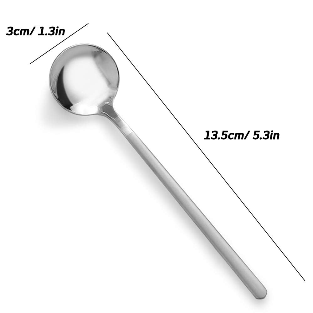 Pack of 8, Stainless Steel Espresso Spoons, findTop Mini Teaspoons Set for Coffee British Tea Dessert Cake Ice Cream Cappuccino, 5.3 Inch