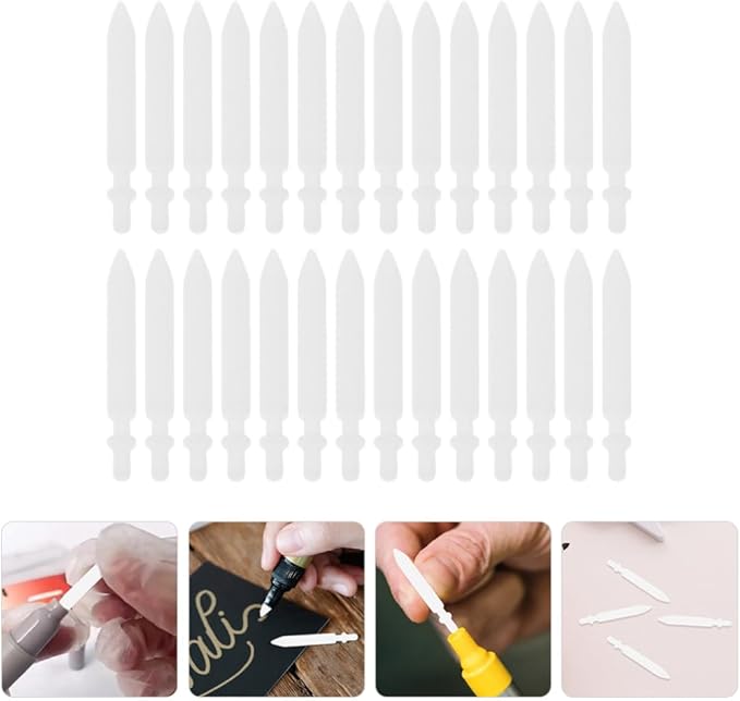 DOITOOL Paint Pen Nibs 50PCS Paint Marker Replacement Nibs Acrylic Paint Marker Nibs 0.7mm Marker Pen Tips Replacement White Marker Pen Fine Tip Refills Nibs Easy to Change Nibs