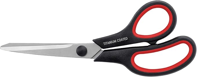 Scissors 8" Multipurpose Right/Left Handed Titanium Coated Sturdy Sharp Scissors for Office Home School Students