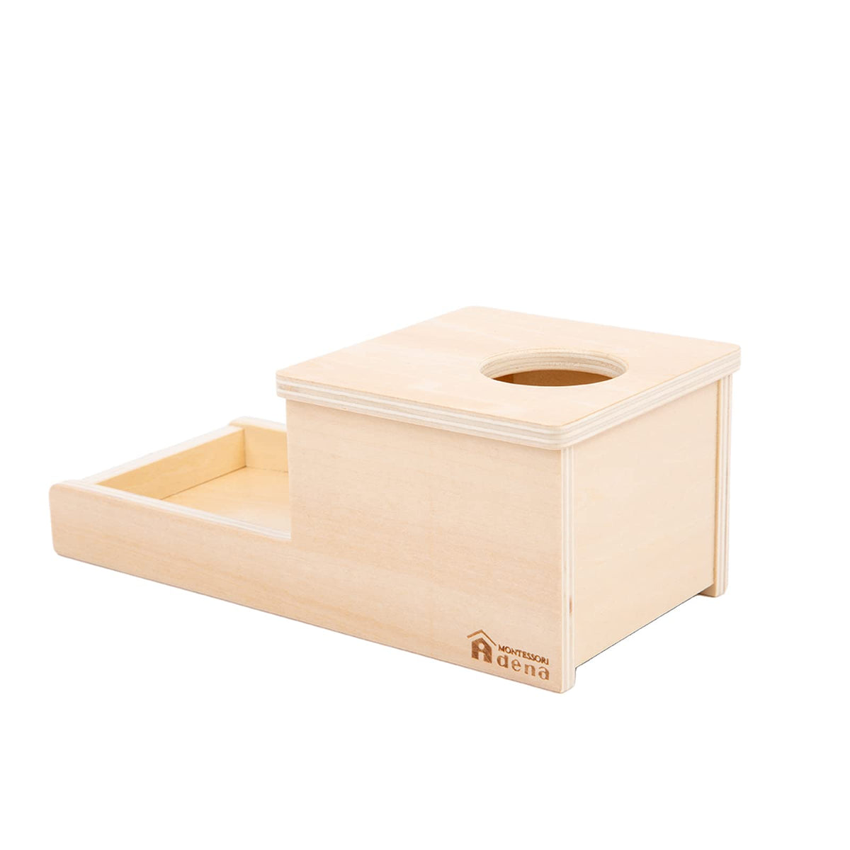 Adena Montessori Object Permanence Box with Tray Three Balls Montessori Toys for 6-12 Months Baby 1 Year Old Infant Toddler (Small Box - Typical)