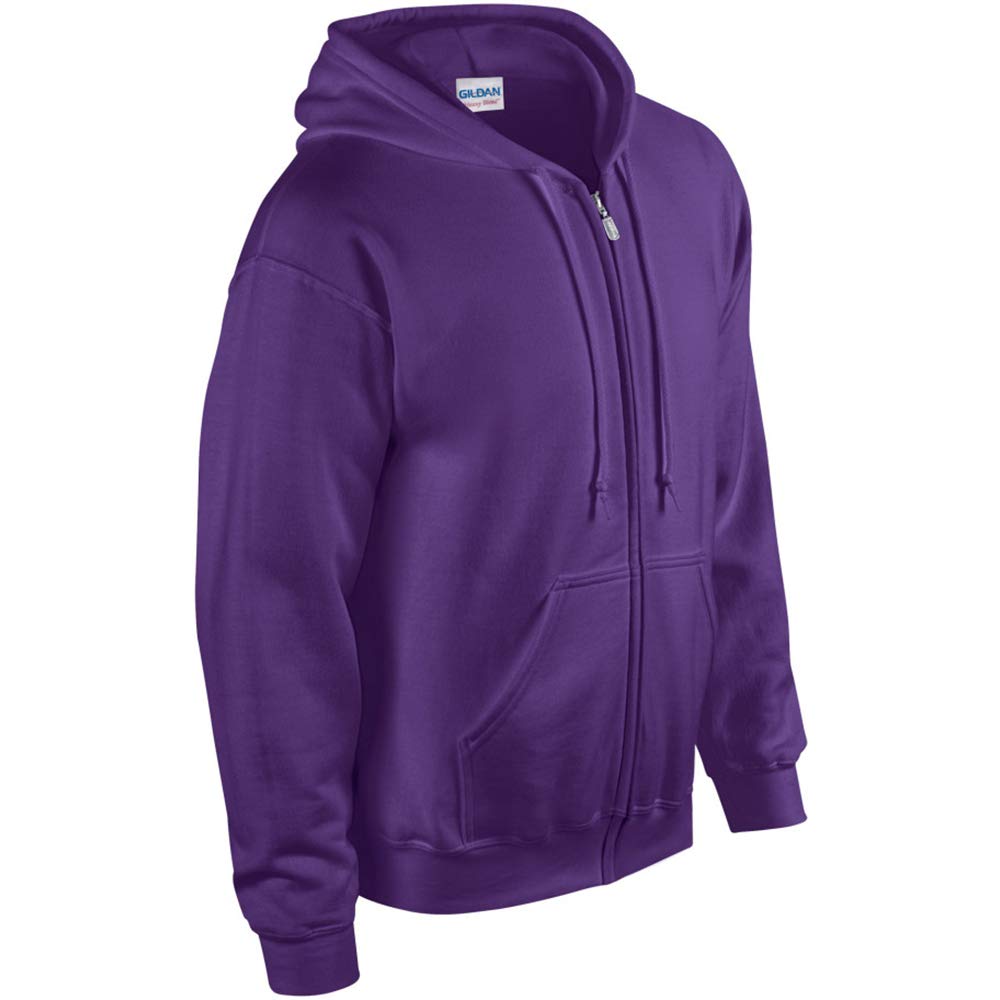 Gildan Heavy Blend Unisex Adult Full Zip Hooded Sweatshirt Top (XL) (Purple)