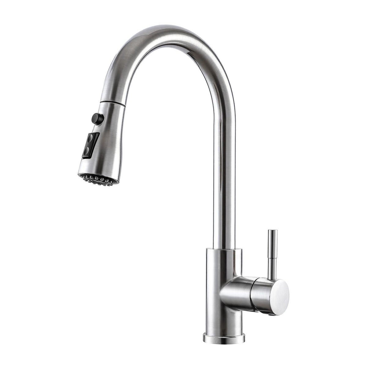 GIMILI Kitchen Faucet with Pull Down Sprayer Single Hole Kitchen Sink Faucet Suitable for Farmhouses RV Laundry Room Outdoor and Campers Brushed Nickel