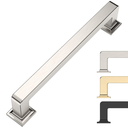 9BUILD 5 Inch 10 Pack Brushed Satin Nickel Cabinet Pulls Kitchen Cabinet Handles Kitchen Cabinet Hardware Kitchen Handles for Cabinets Cupboard Handles