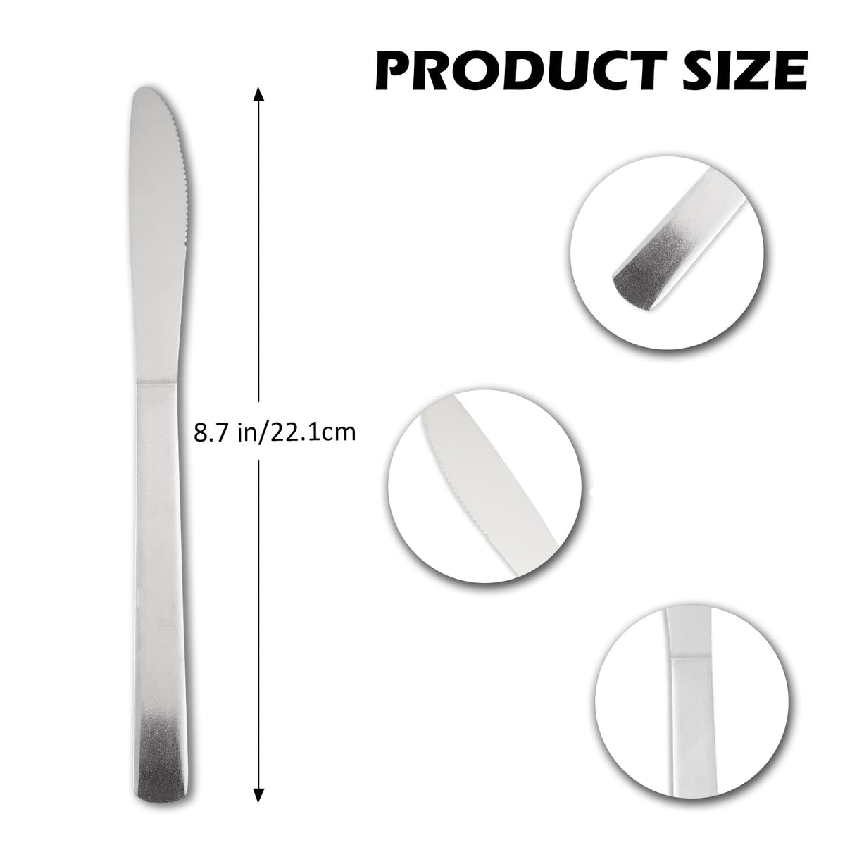 Hansmart 36 PCS Dinner Knifes Set - Windsor Stainless Steel Table Knives 8.7 Inch with Dishwasher Safe Butter Knives,Metal Butter Knofe,Dinner Knife Silverware for Home,Kitchen or Restaurant
