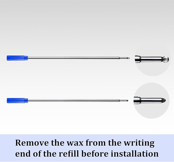 Blue Ink Refills (10pcs), Replaceable Pens Refills, 1mm Medium Tip - Blue