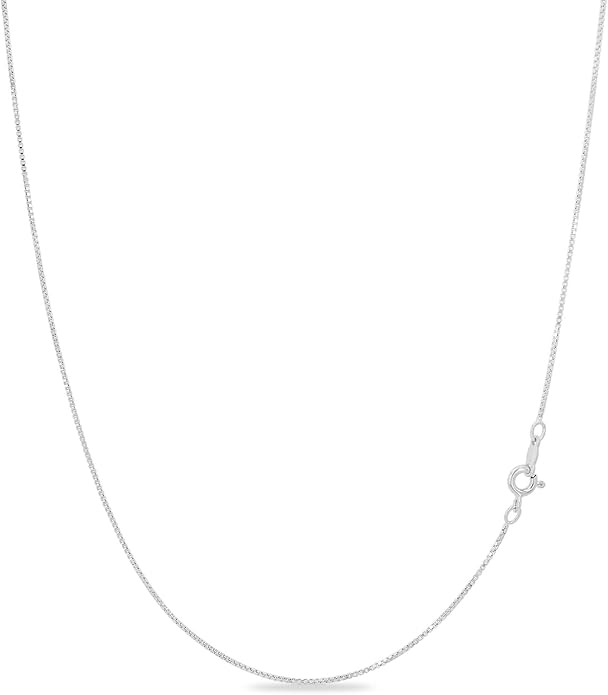 KEZEF 18k Gold Over Sterling Silver 1mm Box Chain Necklace Made in Italy | 925 Sterling Silver Necklace for Women | Rose Gold Chain for Women Men