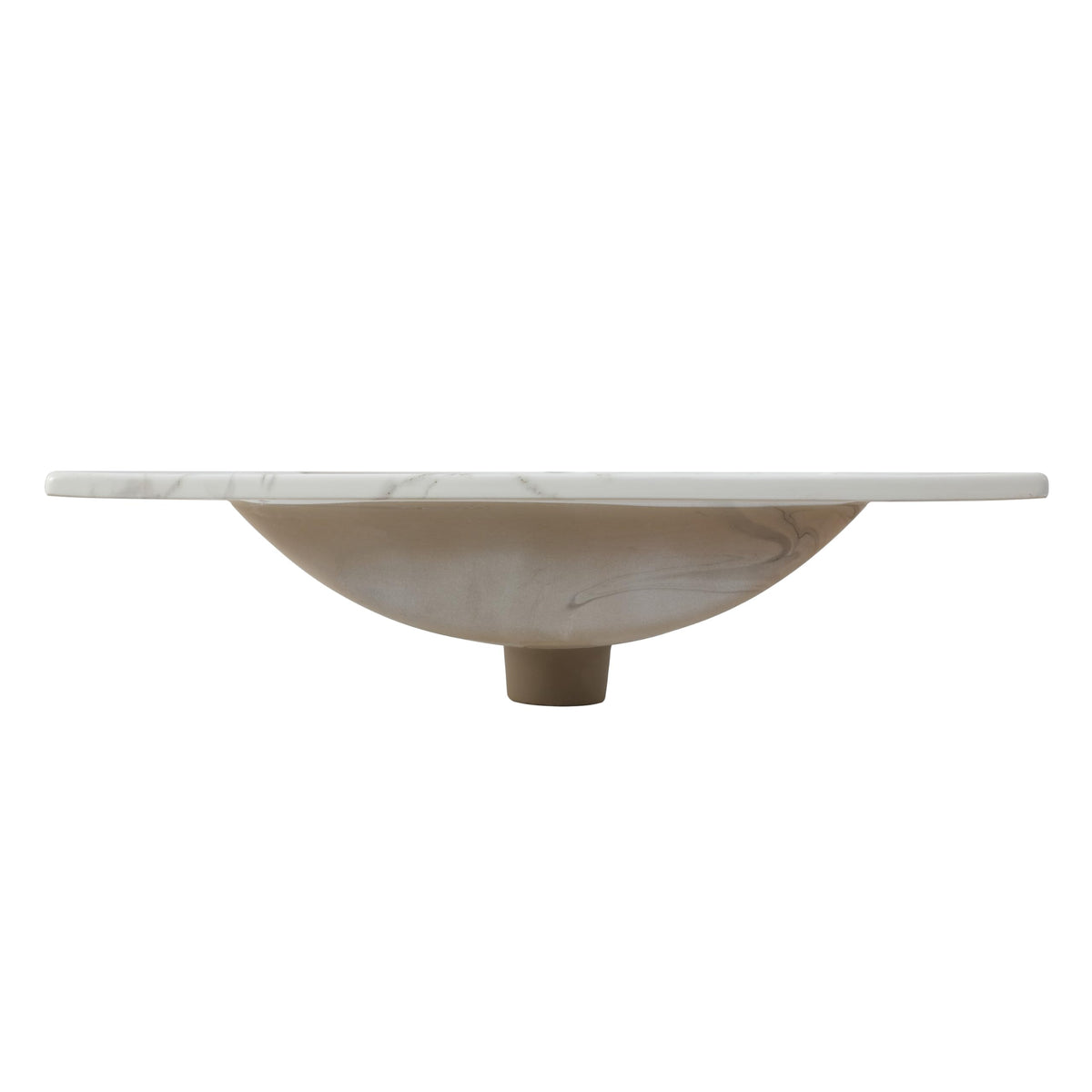 JONATHAN Y SNK1001C Ancillary 3-Hole 24 in. W x 18.25 in. D Classic Contemporary Rectangular Ceramic Single Sink Basin Vanity Top, White Marble Effect