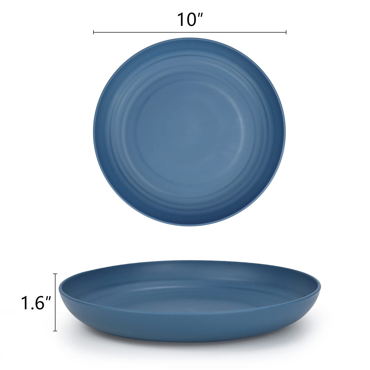 Homienly 10 inch Wheat Straw Dinner Plates Set of 8 - Alternative to Plastic, Microwave & Dishwasher Safe, Unbreakable Kids Plates with 4 Colors (Classic Bright)
