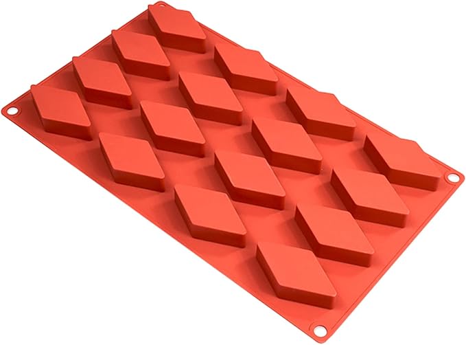 Rhombic Chocolate Baking Molds, 2 Packs 16-Cavity 11.6" x 6.9" Silicone Molds, Diamond Shape Candy Mould for Dessert Cheesecake Truffle Jelly Brownie
