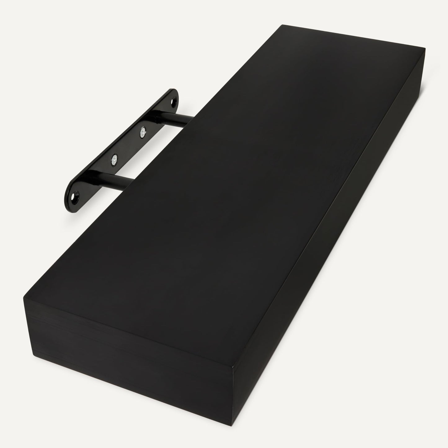 Amazon Basics Wood Floating Wall Shelves, 3-Pack, Black, 15.8" x 5" x 1.8"