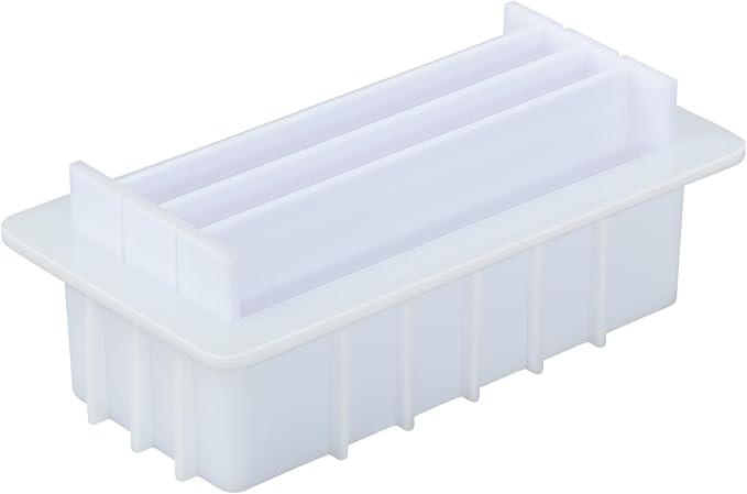 42oz Silicone Soap Mold Loaf Soap Making Mold with 5 Acrylic Dividers for DIY Handmade Soap Swirl Making Tools, white