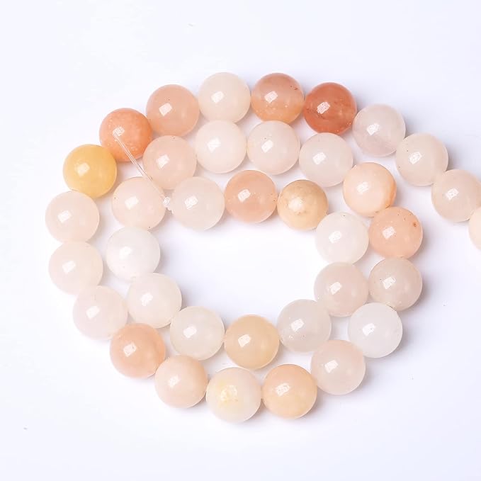 38PCS 10mm Natural Pink Aventurine Gemstone Beads Round Loose Spacer Stone Beads for Jewelry Making DIY Bracelet Necklace Materials 15"