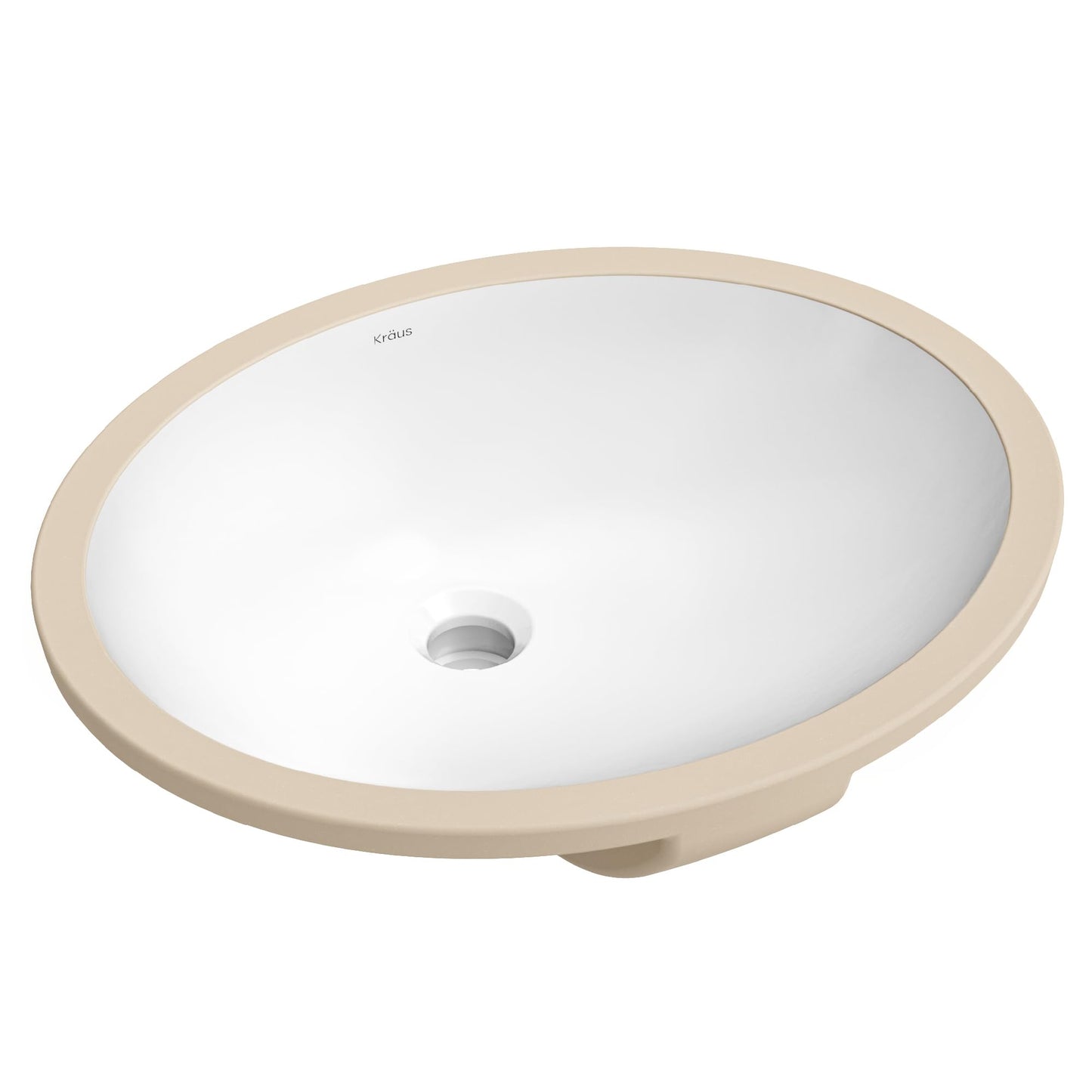 KRAUS Elavo 19.25 in. Oval Porcelain Ceramic Undermount Bathroom Sink in White with Overflow Drain, KCU-272