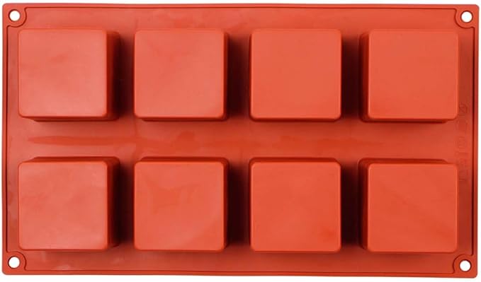 Large Square Silicone Molds, 2 Pack Candy Cake Mould, 8-Cavity Chocolate Molds for Baking Mousse Cake Dessert Cheesecake Pop Truffle Caramels Jelly Brownie for Party