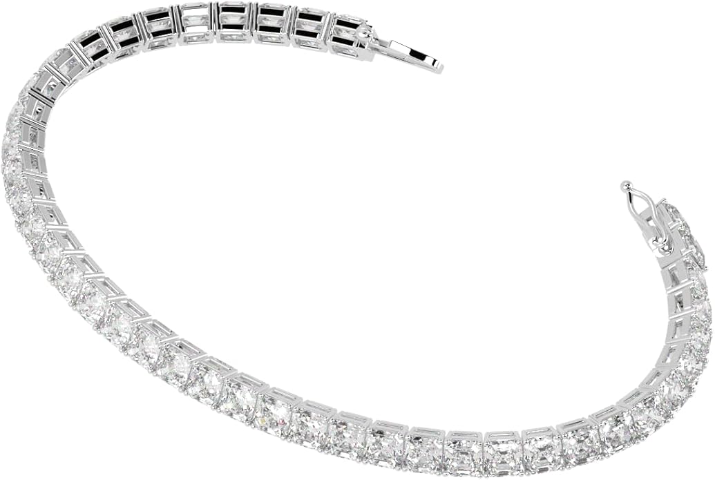 Houston Diamond District 2 to 28 Carat Lab Grown Diamond Classic Tennis Bracelet, 4-Prong Setting for Women (E-F Color, VS2-SI1 Clarity)