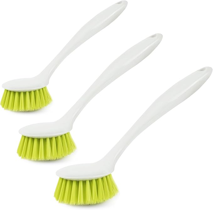 3 Pcs Household Cleaning Brushes with Handles are Perfect Cleaning Pans Dish Brush Scrub Brush Kitchen Cleaner for Cleaning Pasta Plate countertops and Cleaning Brushes for Household use