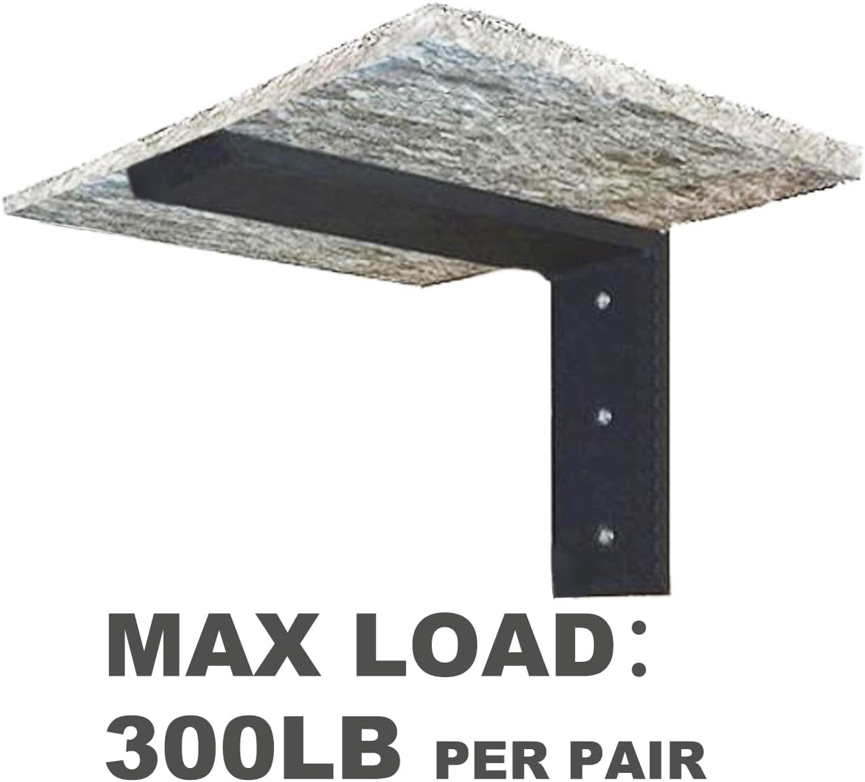WINKER Countertop Support Bracket 4 Pack Heavy Duty 3/8" Thick Hidden L Shelf Bracket 14" x 6" x 2.5" Metal Corbels for Quartz/Granite/Wood/Concrete/Laminate Countertops, Black