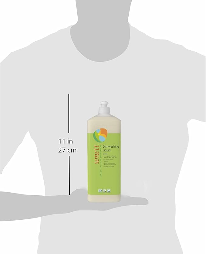 Sonett Organic Dishwashing Liquid Organic 100% Biodegradable (Lemon, 34 Fl.Oz (1 Count))