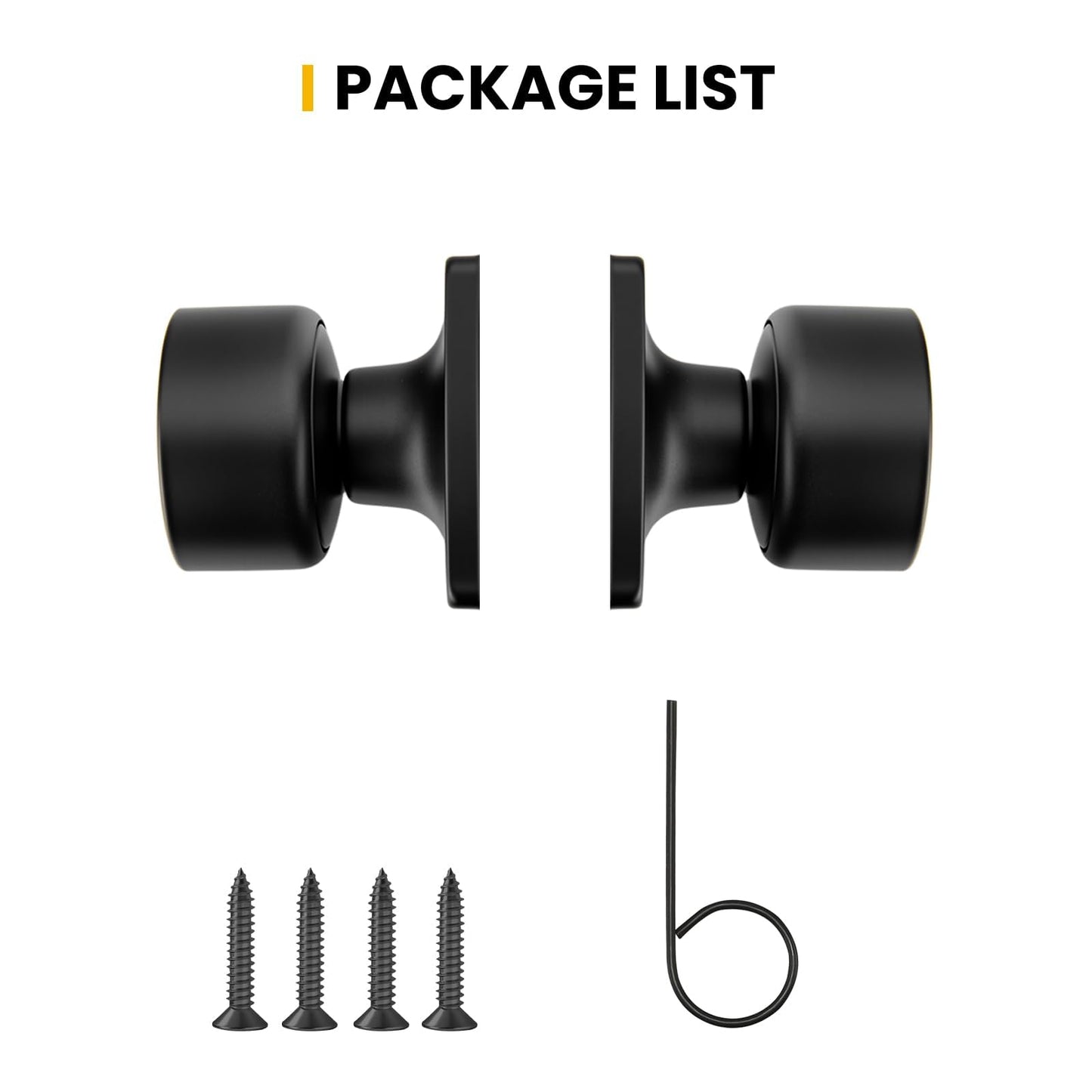 Goldenwarm Matte Black Dummy Door Knobs No-Function, Single-Side Black Door Knobs for Handle, Closet Door Knob Pull/Handle Function for Pantry/French Doors 3 Pack