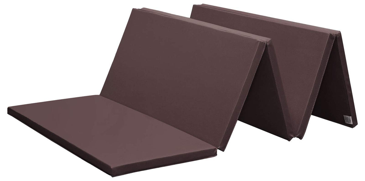 KaRaDaStyle Gymnastics Mat Folding Stretch Mats 75"x31"x1.2" Exercise Muscle Training Children Play Horizontal Bar Mat Yoga Sports Soundproof Home Use (Brown/5-fold)