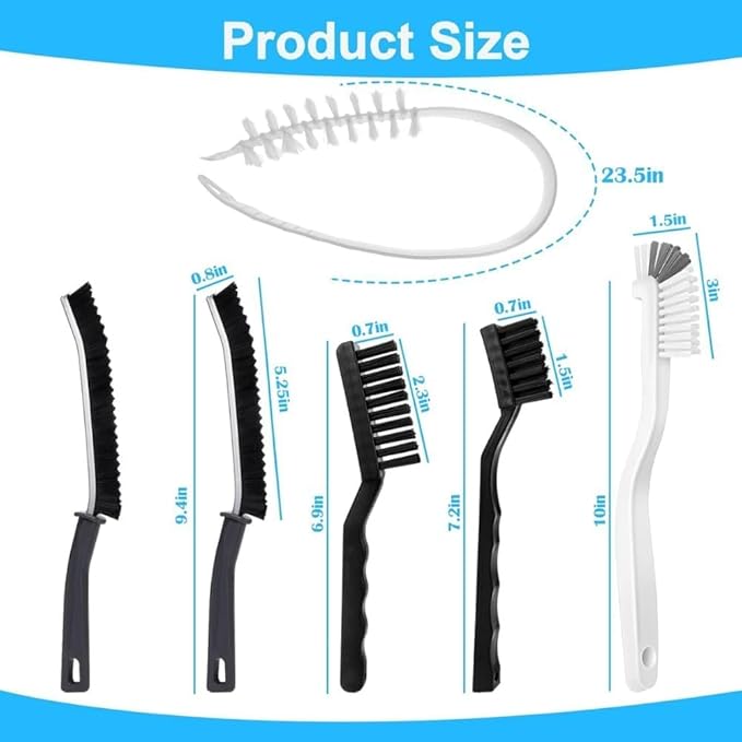 Washing Machine Cleaner Brush Set (6-Pcs) for Front & Top Load Washers – Deep Cleaning Kit for Rubber Seal, Drum, Dispenser, Tight Gaps & Multipurpose Cleaning in Kitchen, Bathroom & Home