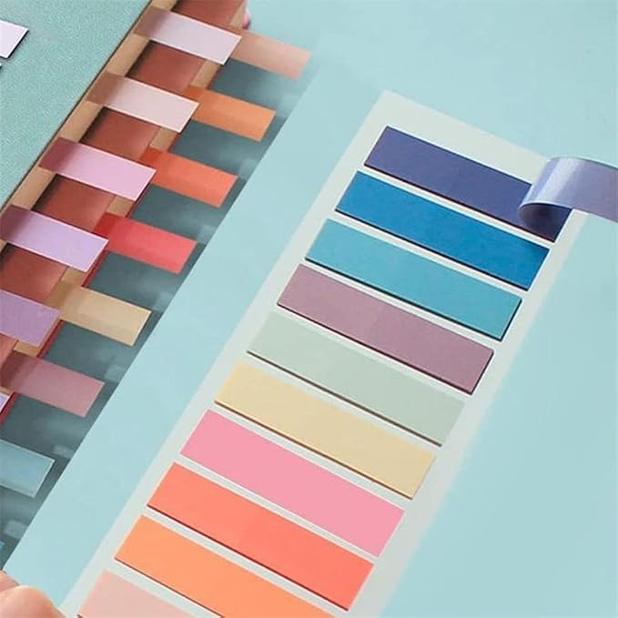 200 Pcs Blue Sticky Index Tabs, Page Markers Notes Tabs Writable and Repositionable Book Flags Tabs Strip Index Tabs Self-Stick Note Pads Index Tabs for Page Marking Classify File