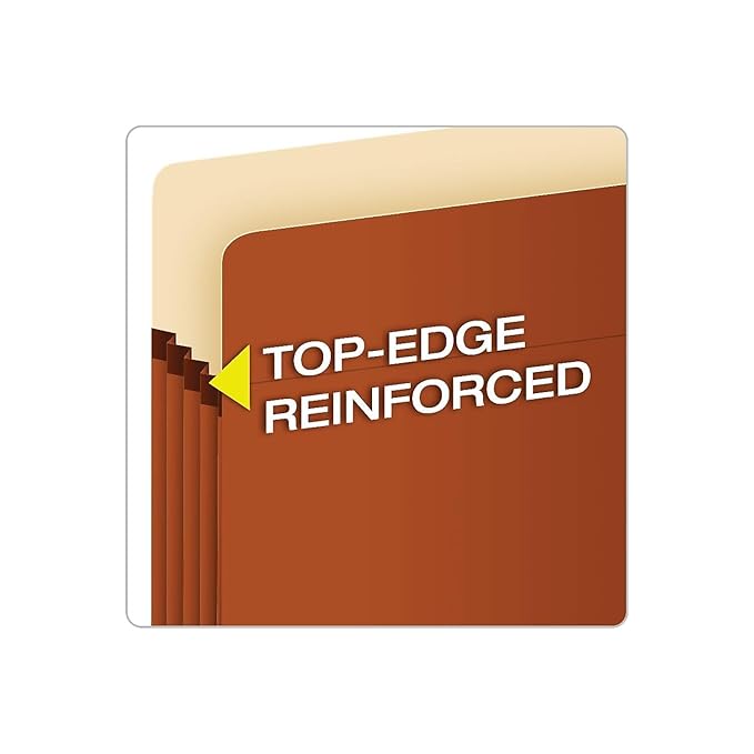 Pendaflex Expanding File Pockets, Letter Size, 5.25" Expansion, Reinforced with DuPont™ Tyvek® Material, Letter Size, Redrope, 10 Per Box (1534G-OX)