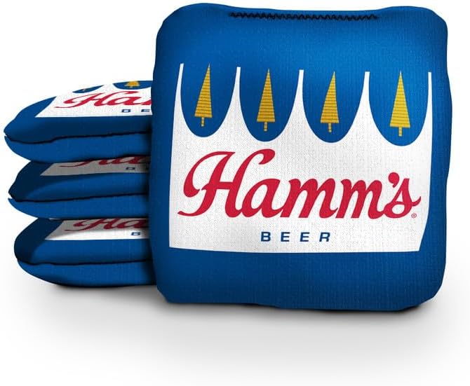 Slick Woody's Official Brand Beer + American Flag Cornhole Bags – Resin-Filled Tournament Performance with Dual Sided Professional Use Fabric- Set of 8