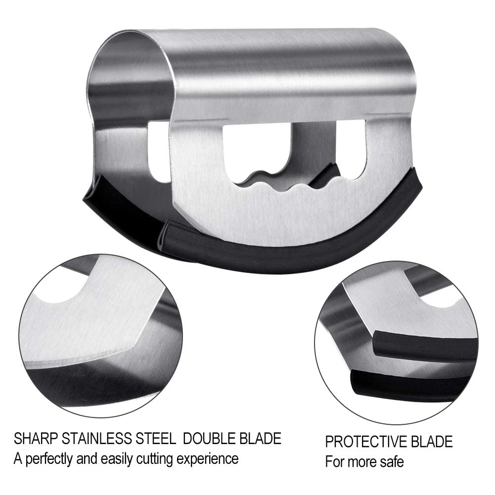 Salad Knife Chopper with Protective Cover - Stainless Steel Salad Cutter, Double Blade Chopping Knife, Mezzaluna Salad Chopper for Salad and Vegetable Mincing