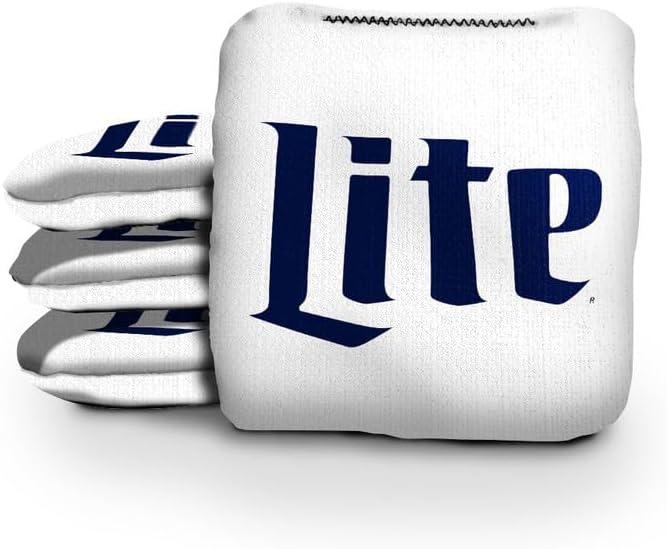 Slick Woody's Official Brand Beer + American Flag Cornhole Bags – Resin-Filled Tournament Performance with Dual Sided Professional Use Fabric- Set of 8