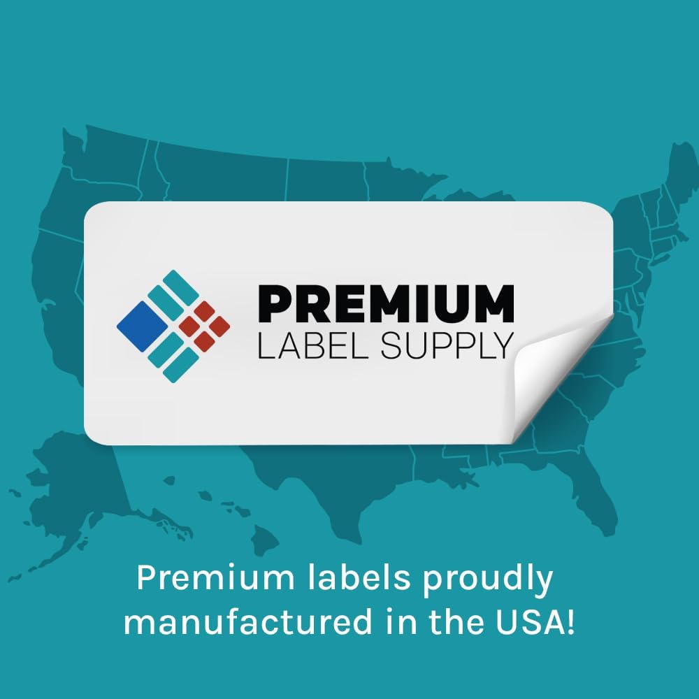 Premium Label Supply Bright Neon Color Fluorescent Sticker Labels - 1.5" x 1.5" Square Labels - (Fluorescent Red, 12,000 Labels)