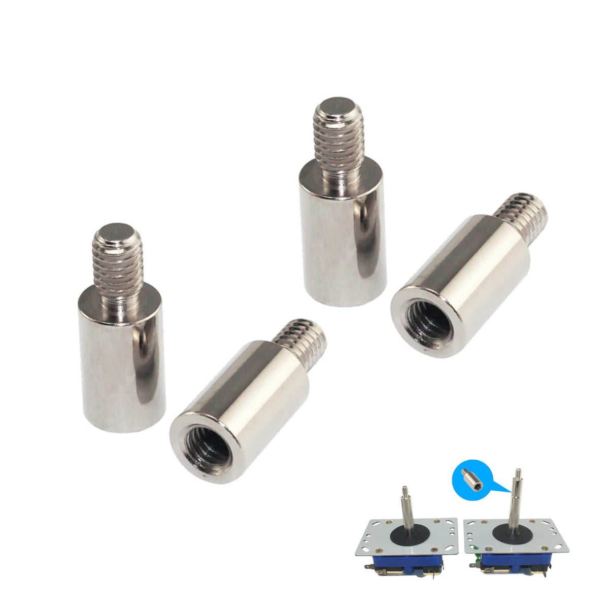koofull Arcade Game Joystick Extender 4 Pcs 15mm Arcade Cabinet Control Accessories, Make the Arcade Joystick Longer, for Retro Arcade US Balltop Joysticks