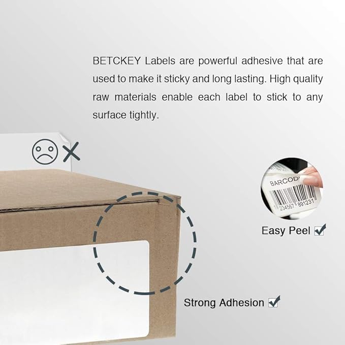 BETCKEY - Compatible DYMO 99019 (2-5/16" x 7-1/2") Large Lever Arch File Labels, Compatible with DYMO Labelwriter 450, 4XL, NOT Fit 550 & 5XL [1 Roll/150 Labels]