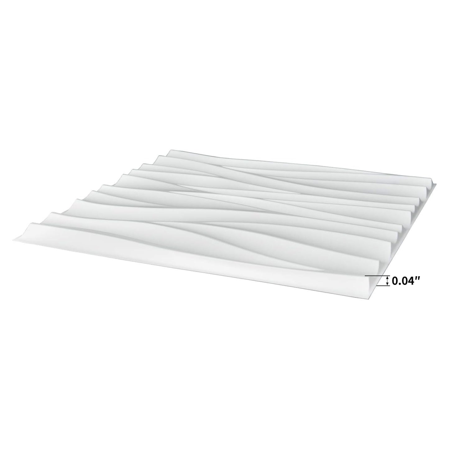 Art3d 19.7" x 19.7" (Pack of 12) Wall Panel Wavy, White
