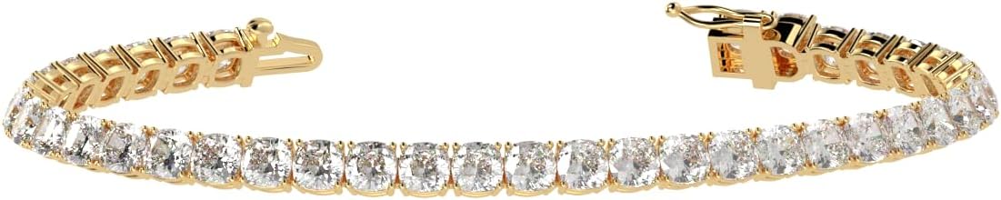 Houston Diamond District 2 to 28 Carat Lab Grown Diamond Classic Tennis Bracelet, 4-Prong Setting for Women (E-F Color, VS2-SI1 Clarity)