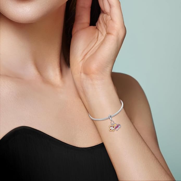 NARMO S925 Sterling Silver Charms Hamsa Charm for Pandora Bracelets Cross Charms for Bracelets Perfume High Heels Dangle Charms Silver Charms for Women