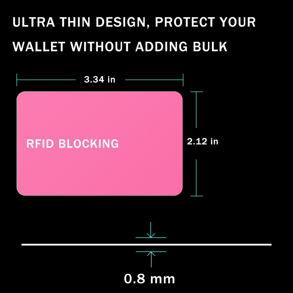 9toa RFID Blocking Card - 5 Pack, Contactless NFC Credit Card ID Protection Safe Bank Card Passport Entire Wallet Purse Shield Protector Blocker Guard (Pack of 5, Pink)