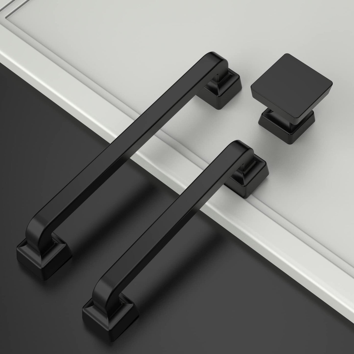 Amerdeco 10 Pack Matte Black Cabinet Knobs 1.2 Inch(30mm) Single Hole Cabinet Handles Dresser Knobs Drawer Knobs and Pulls for Bathroom Cabinets ZH0008