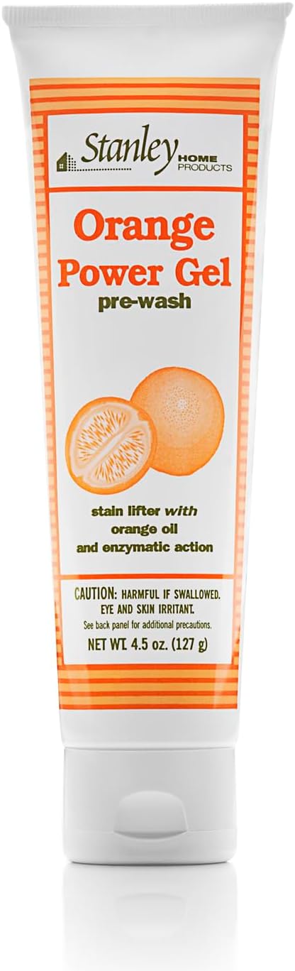 Stanley Home Products Orange Power Gel & Orange Wonder Stain Remover - Complete Cleaning Set - Removes Odors and Tough Stains Oil Grease and More on Fabric Upholstery and Other Surfaces